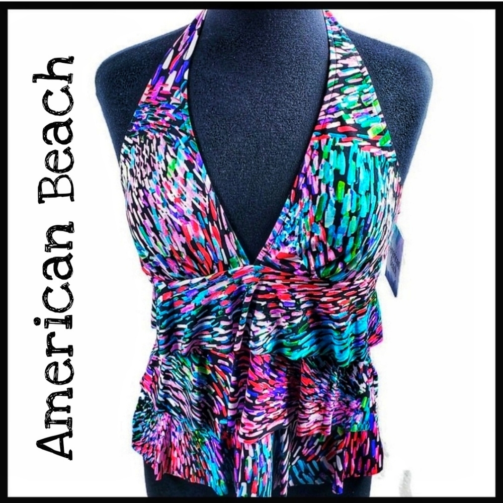 American Beach Swimsuit Top Only, Size 10 NWT
